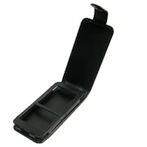 LUPO Sony Walkman Leather Flip Case - BLACK - Sony Walkman S Series Video 8GB & 16GB NWZ-S639 NWZ-S638