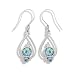 Round Caribbean Quartz and Round Blue Topaz Pear Shape Earring
