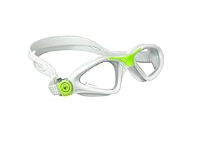 Aqua Sphere Kayenne Goggle With Clear Lens, White / Neon Green, Regular