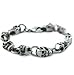 Polished Stainless Steel Skull Link Bracelet For