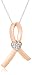 10k Rose Gold Diamond Ribbon Pendant (.05 cttw, I-J Color, I2-I3 Clarity)