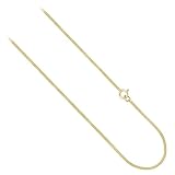 18K Gold Over Sterling Silver 1mm Italian Square Snake Chain Necklace 14