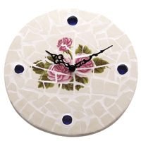 Rose Mosaic Outdoor Clock