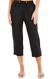 Pure Linen Cropped Beach Trousers