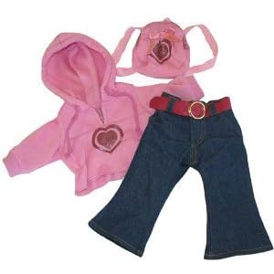 18 Inch Doll Clothes Heart Hoody Set by