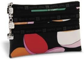 Groovey Plumerias - Mini Clutch / Cosmetic Bag - Black