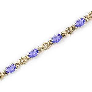 14kt Yellow Gold Diamond and Tanzanite Bracelet 5.00ct TW by