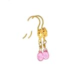 Pink Sapphire Briolette Tear Drop on 18k & 22k Earrings