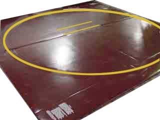 Wrestling Mat - Remnant, 10'x10' (Two 5'x10' Pieces), Mat:Light Gold, Markings:White, 1"