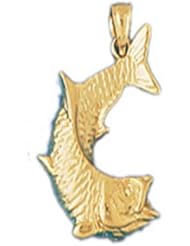 Dazzlers Solid 14k Gold Fish Charm Pendant Available in three colors from jewelsberry (weights: 3.1 grams only)