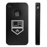 Apple iPhone 4 4S 4G Black Aluminum & Silicone Case Los Angeles Kings
