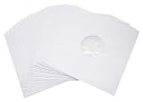(25) White Plastic Lined Paper Replacement Innersleeves with Window for 12 Vinyl Records #12IA - Prevent Paper Scratches & Protect Against Dust! (Polylined, Albums / Inner Sleeves)