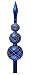 Shiny Blue Detailed Finial Vintage Glass Christmas Tree Topper 13