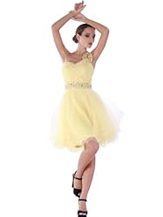 Fitted Crystal One Shoulder Tulle Homecoming Dress 
