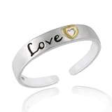 Sterling Silver Two Tone 'Love' Toe Ring