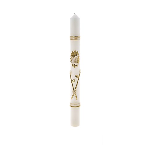 Lauren Madison Christening Baptism Candle, Gold, 10