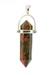 Unakite Double Terminated Point Pendant - Sterling Silver .925