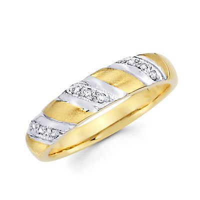 14k Yellow Gold Mens Matching Diamond Wedding Ring Band .10 ct (G-H Color, SI2 Clarity)