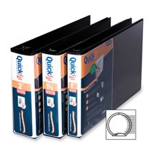 Quality Product By ride, Inc. - Legal-Size Binders Round Ring 1" Cap 8-1/2"x14" Black