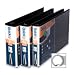 Quality Product By ride, Inc. - Legal-Size Binders Round Ring 1" Cap 8-1/2"x14" Black