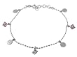 Sterling Silver Happy Sun Gem Accented Anklet