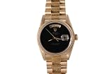 Rolex Mens 18k Yellow Gold President Black Onyx Dial