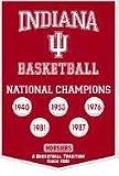 NCAA Indiana University Hoosiers Embroidered Basketball Champions Dynasty Wool Banner