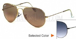 Ray Ban Rb3025 Large Metal Black Frame Light Blue Gradient Lens Metal Sunglasses - 55mm product image