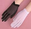 Stretch Sheer Sparkle Tricot Shortie Gloves with Gathered Hem