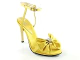 Satin Gold Hayden D2 by Dikuza Women's Satin Ankle Tie Party Prom Pageant Evening Bridesmaid Shoes Sandal