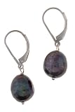 Sterling Silver Freshwater Baroque Black Pearl Earrings