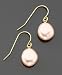 Fresh by Honora 14k Gold Plum White Baroque Cultured Freshwater Pearl Earrings (9-10mm)