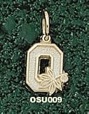 Ohio State Univ Block 'O' 3/8' Charm/Pendant -Choose from 14K/10K, Stainless Steel or Gold Plated