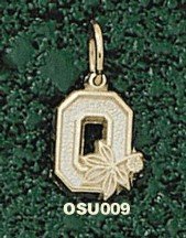 Ohio State Univ Block O 3/8 Charm/Pendant -Choose from 14K/10K, Stainless Steel or Gold Plated