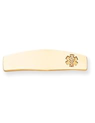 14k Gold Non-enameled Medical Jewelry Plate