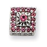 10k White Gold Pink Tourmaline Brecelet Slide