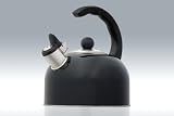 Review EVCO International Inc. 72980 / Satin Elegance 2.25 Qt S/S Whistling Tea Kettle - Black