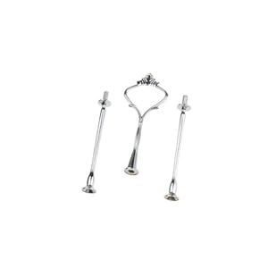 Silver Metal 3 Tier Cake Stand Handle Cake Plate Stand Centre Handle Fittings