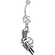 Clear Cubic Zirconia Gun Belly Ring