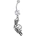 Clear Cubic Zirconia Gun Belly Ring