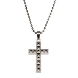 Mens Stainless Steel w/ Tungsten Cross Pendant, 22"