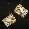Seasons of Elegance Gold & Silver Square Gift Box Christmas Ornament 3.25"
