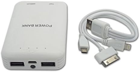 PowerEquip External Rechargeable Battery 6600mAh Dual Port Power Bank for Tablet PC, Smartphone Power Back up, Apple iPhone, iPad, Samsung Galaxy Tab S3, Nexus, ASUS, HTC, Motrola And More - White