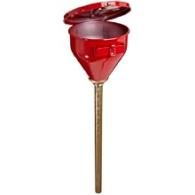 Justrite 08205 Steel Metal Drum Funnel with 2" NPT Adapter and 32" Flame Arrester, 10.75" Diameter x 10" Height