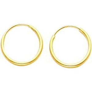 14K Gold Endless Hoop Earrings Childrens Jewelry