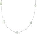 Sterling Silver Prehnite Beaded Long Necklace - 46"