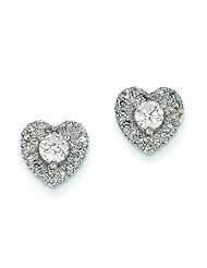 0.6 Carat 14K White Gold Diamond Heart Post Earrings