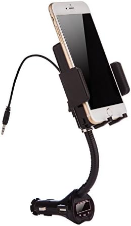 Univerasl Fm Transmitter car kit Holder stents Hands Free Calling Radio Play Music Mp3 Player with 3.5mm AUX Port USB Charger(fm Broad)