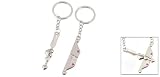 Double Heart Arrow w Bow Shape Pendant Keyring Keychain for Lovers