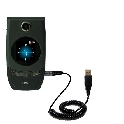  Coiled USB Cable for the HTC StarTrek / Star Trek with Power Hot Sync and Charge capabilities - uses Gomadic TipExchange Technology